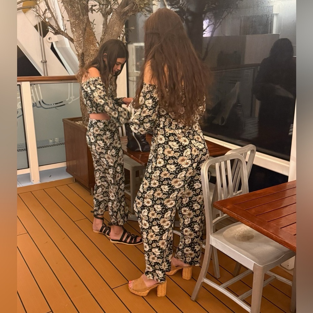 Daisy Floral Cropped High Rise Pallazzo Pants
